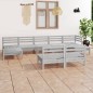 vidaXL Set Salotto da Giardino 9 pz in Legno Massello di Pino Bianco vidaXL Set Salotto da Giardino 9 pz in Legno Massello di Pino Bianco