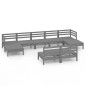 vidaXL Set Salotto da Giardino 9 pz in Legno Massello di Pino Grigio vidaXL Set Salotto da Giardino 9 pz in Legno Massello di Pino Grigio