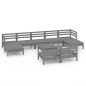 vidaXL Set Salotto da Giardino 10 pz in Legno Massello di Pino Grigio vidaXL Set Salotto da Giardino 10 pz in Legno Massello di Pino Grigio