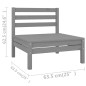 vidaXL Set Salotto da Giardino 10 pz in Legno Massello di Pino Grigio vidaXL Set Salotto da Giardino 10 pz in Legno Massello di Pino Grigio