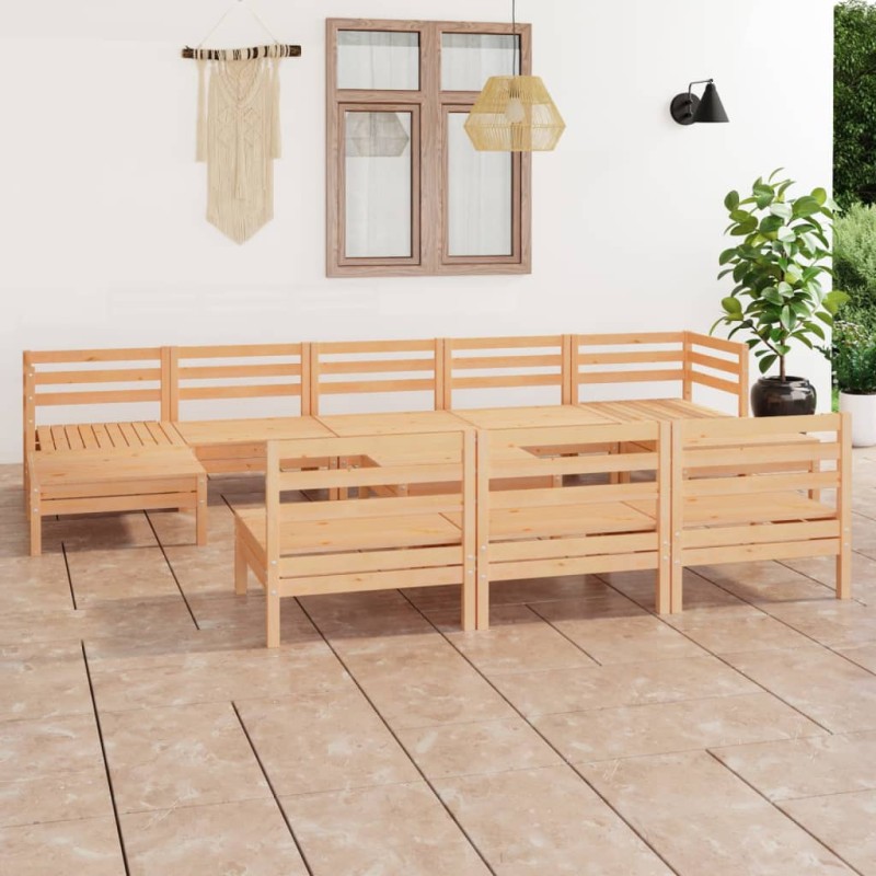 vidaXL Set Salotto da Giardino 11 pz in Legno Massello di Pino vidaXL Set Salotto da Giardino 11 pz in Legno Massello di Pino