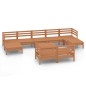 vidaXL Set Salotto da Giardino 10 pz Miele in Legno Massello di Pino
