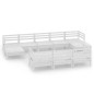 vidaXL Set Salotto da Giardino 10 pz in Legno Massello di Pino Bianco