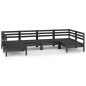 vidaXL Set Salotto da Giardino 6 pz Nero in Legno Massello di Pino vidaXL Set Salotto da Giardino 6 pz Nero in Legno Massello di Pino