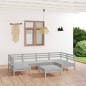 vidaXL Set Salotto da Giardino 7 pz in Legno Massello di Pino Bianco vidaXL Set Salotto da Giardino 7 pz in Legno Massello di Pino Bianco