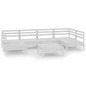 vidaXL Set Salotto da Giardino 7 pz in Legno Massello di Pino Bianco vidaXL Set Salotto da Giardino 7 pz in Legno Massello di Pino Bianco
