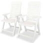 vidaXL Sedie Reclinabili da Giardino 2 pz in Plastica Bianca vidaXL Sedie Reclinabili da Giardino 2 pz in Plastica Bianca