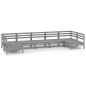vidaXL Set Salotto da Giardino 7 pz Grigio in Legno Massello di Pino vidaXL Set Salotto da Giardino 7 pz Grigio in Legno Massello di Pino