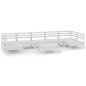 vidaXL Set Salotto da Giardino 8 pz in Legno Massello di Pino Bianco vidaXL Set Salotto da Giardino 8 pz in Legno Massello di Pino Bianco