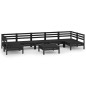 vidaXL Set Salotto da Giardino 8 pz in Legno Massello di Pino Nero vidaXL Set Salotto da Giardino 8 pz in Legno Massello di Pino Nero