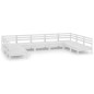 vidaXL Set Salotto da Giardino 9 pz Bianco in Legno Massello di Pino