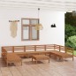 vidaXL Set Salotto da Giardino 10 pz in Legno Massello di Pino ambra vidaXL Set Salotto da Giardino 10 pz in Legno Massello di Pino ambra
