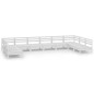 vidaXL Set Salotto da Giardino 10 pz Bianco in Legno Massello di Pino vidaXL Set Salotto da Giardino 10 pz Bianco in Legno Massello di Pino