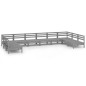 vidaXL Set Salotto da Giardino 10 pz Grigio in Legno Massello di Pino vidaXL Set Salotto da Giardino 10 pz Grigio in Legno Massello di Pino