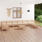 vidaXL Set Salotto da Giardino 11 pz in Legno Massello di Pino vidaXL Set Salotto da Giardino 11 pz in Legno Massello di Pino