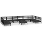 vidaXL Set Salotto da Giardino 11 pz Nero in Legno Massello di Pino vidaXL Set Salotto da Giardino 11 pz Nero in Legno Massello di Pino