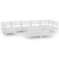 vidaXL Set Salotto da Giardino 10 pz Bianco in Legno Massello di Pino