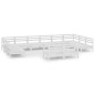 vidaXL Set Salotto da Giardino 12 pz Bianco in Legno Massello di Pino