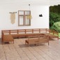 vidaXL Set Salotto da Giardino 12 pz in Legno Massello di Pino ambra vidaXL Set Salotto da Giardino 12 pz in Legno Massello di Pino ambra