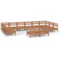 vidaXL Set Salotto da Giardino 12 pz in Legno Massello di Pino ambra vidaXL Set Salotto da Giardino 12 pz in Legno Massello di Pino ambra