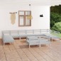 vidaXL Set Salotto da Giardino 13 pz in Legno Massello di Pino Bianco vidaXL Set Salotto da Giardino 13 pz in Legno Massello di Pino Bianco