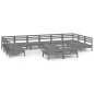 vidaXL Set Salotto da Giardino 13 pz in Legno Massello di Pino Grigio vidaXL Set Salotto da Giardino 13 pz in Legno Massello di Pino Grigio