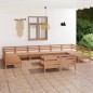 vidaXL Set Salotto da Giardino 13 pz in Legno Massello di Pino ambra vidaXL Set Salotto da Giardino 13 pz in Legno Massello di Pino ambra