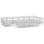 vidaXL Set Salotto da Giardino 13 pz in Legno Massello di Pino Bianco vidaXL Set Salotto da Giardino 13 pz in Legno Massello di Pino Bianco