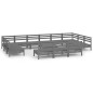 vidaXL Set Salotto da Giardino 14 pz in Legno Massello di Pino Grigio vidaXL Set Salotto da Giardino 14 pz in Legno Massello di Pino Grigio
