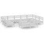 vidaXL Set Salotto da Giardino 12 pz Bianco in Legno Massello di Pino vidaXL Set Salotto da Giardino 12 pz Bianco in Legno Massello di Pino