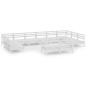vidaXL Set Salotto da Giardino 12 pz Bianco in Legno Massello di Pino