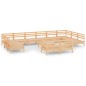 vidaXL Set Salotto da Giardino 13 pz in Legno Massello di Pino