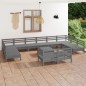 vidaXL Set Salotto da Giardino 13 pz in Legno Massello di Pino Grigio vidaXL Set Salotto da Giardino 13 pz in Legno Massello di Pino Grigio