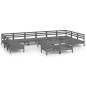 vidaXL Set Salotto da Giardino 13 pz in Legno Massello di Pino Grigio vidaXL Set Salotto da Giardino 13 pz in Legno Massello di Pino Grigio