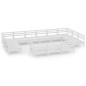 vidaXL Set Salotto da Giardino 13 pz in Legno Massello di Pino Bianco