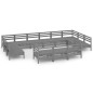 vidaXL Set Salotto da Giardino 13 pz in Legno Massello di Pino Grigio vidaXL Set Salotto da Giardino 13 pz in Legno Massello di Pino Grigio