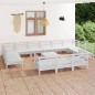 vidaXL Set Salotto da Giardino 14 pz in Legno Massello di Pino Bianco vidaXL Set Salotto da Giardino 14 pz in Legno Massello di Pino Bianco