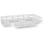 vidaXL Set Salotto da Giardino 14 pz in Legno Massello di Pino Bianco vidaXL Set Salotto da Giardino 14 pz in Legno Massello di Pino Bianco