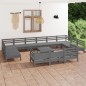 vidaXL Set Salotto da Giardino 14 pz in Legno Massello di Pino Grigio vidaXL Set Salotto da Giardino 14 pz in Legno Massello di Pino Grigio