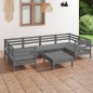 vidaXL Set Salotto da Giardino 7 pz Grigio in Legno Massello di Pino vidaXL Set Salotto da Giardino 7 pz Grigio in Legno Massello di Pino