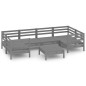 vidaXL Set Salotto da Giardino 7 pz Grigio in Legno Massello di Pino vidaXL Set Salotto da Giardino 7 pz Grigio in Legno Massello di Pino