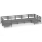 vidaXL Set Salotto da Giardino 7 pz Grigio in Legno Massello di Pino