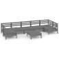 vidaXL Set Salotto da Giardino 8 pz in Legno Massello di Pino Grigio