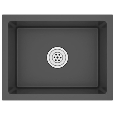 Lavello da Cucina Lavorato a Mano Nero Acciaio Inox