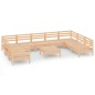 vidaXL Set Salotto da Giardino 10 pz in Legno Massello di Pino vidaXL Set Salotto da Giardino 10 pz in Legno Massello di Pino