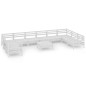 vidaXL Set Salotto da Giardino 11 pz Bianco in Legno Massello di Pino vidaXL Set Salotto da Giardino 11 pz Bianco in Legno Massello di Pino
