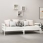vidaXL Divano Letto con Materasso 90x200 cm Bianco in Legno di Pino vidaXL Divano Letto con Materasso 90x200 cm Bianco in Legno di Pino