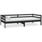 vidaXL Divano Letto con Materasso 90x200 cm Nero in Legno di Pino vidaXL Divano Letto con Materasso 90x200 cm Nero in Legno di Pino