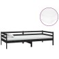 vidaXL Divano Letto con Materasso 90x200 cm Nero in Legno di Pino