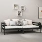 vidaXL Divano Letto con Materasso 90x200 cm Nero in Legno di Pino